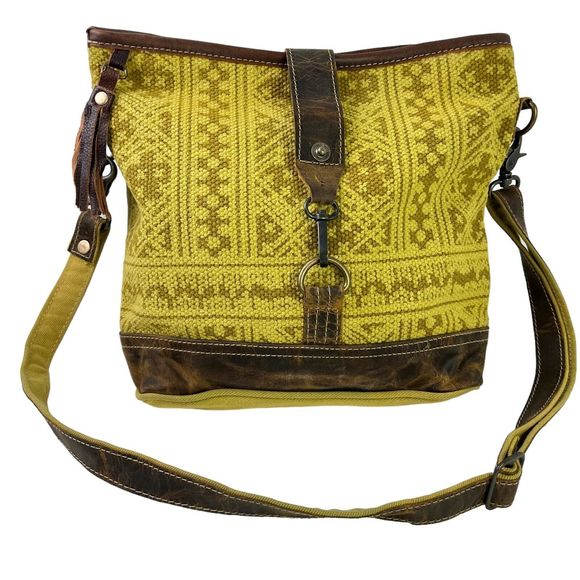 Myra Bag Bags Myra Bag Womens Leather Canvas Boho Crossbody Purse